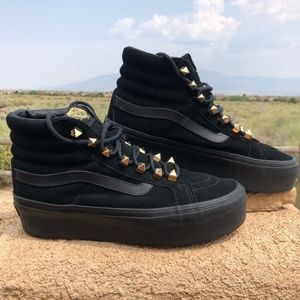Unisex Vans SK8 Hi Triple Black Platforms